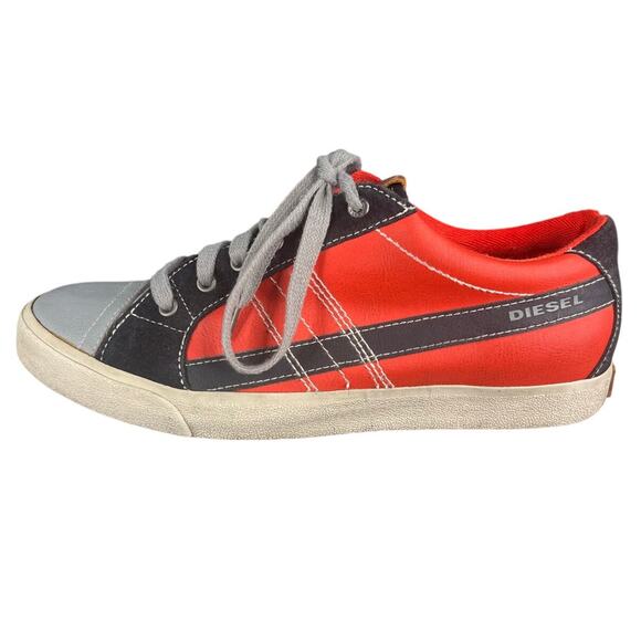 Diesel Men’s D String Grey Red Low Lace Up Sneakers Size US 9 main image 10